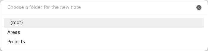 Tasks Eye folder picker with the notes folder root above its context folders in Light