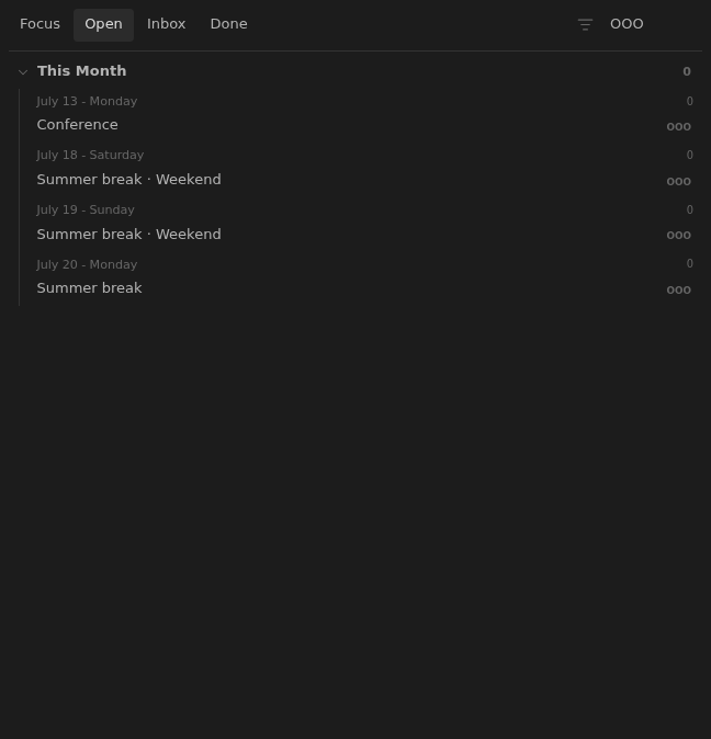Open board filtered to combined availability markers in Dark
